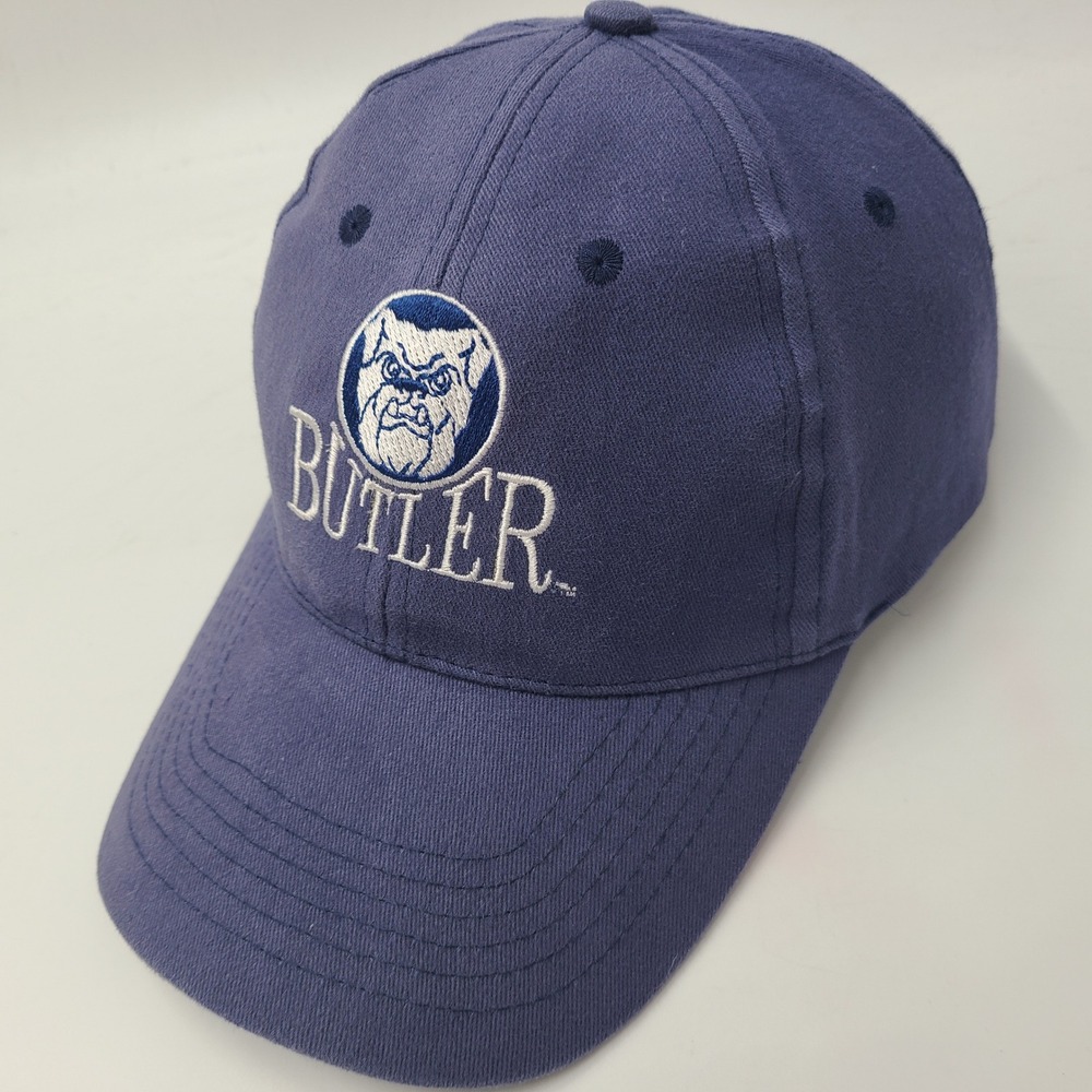 Butler Bulldogs Hat Adjustable Blue White NCAA Horizon League Distressed Men